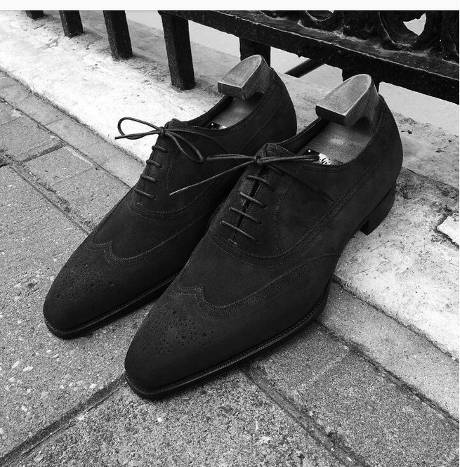 black and white wingtip mens shoes
